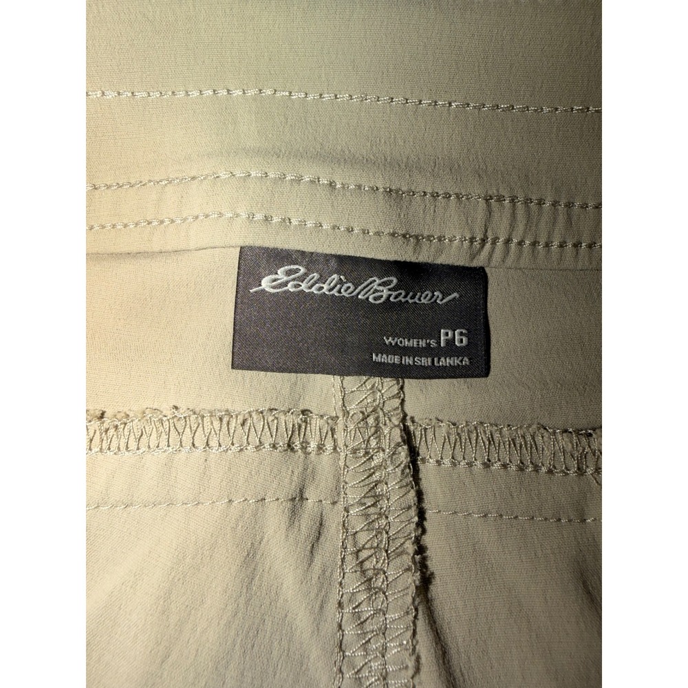 Eddie Bauer Firstr Ascent Women P6 Tan Hiking Pants Roll Up Convertible Stretch - Picture 3 of 7